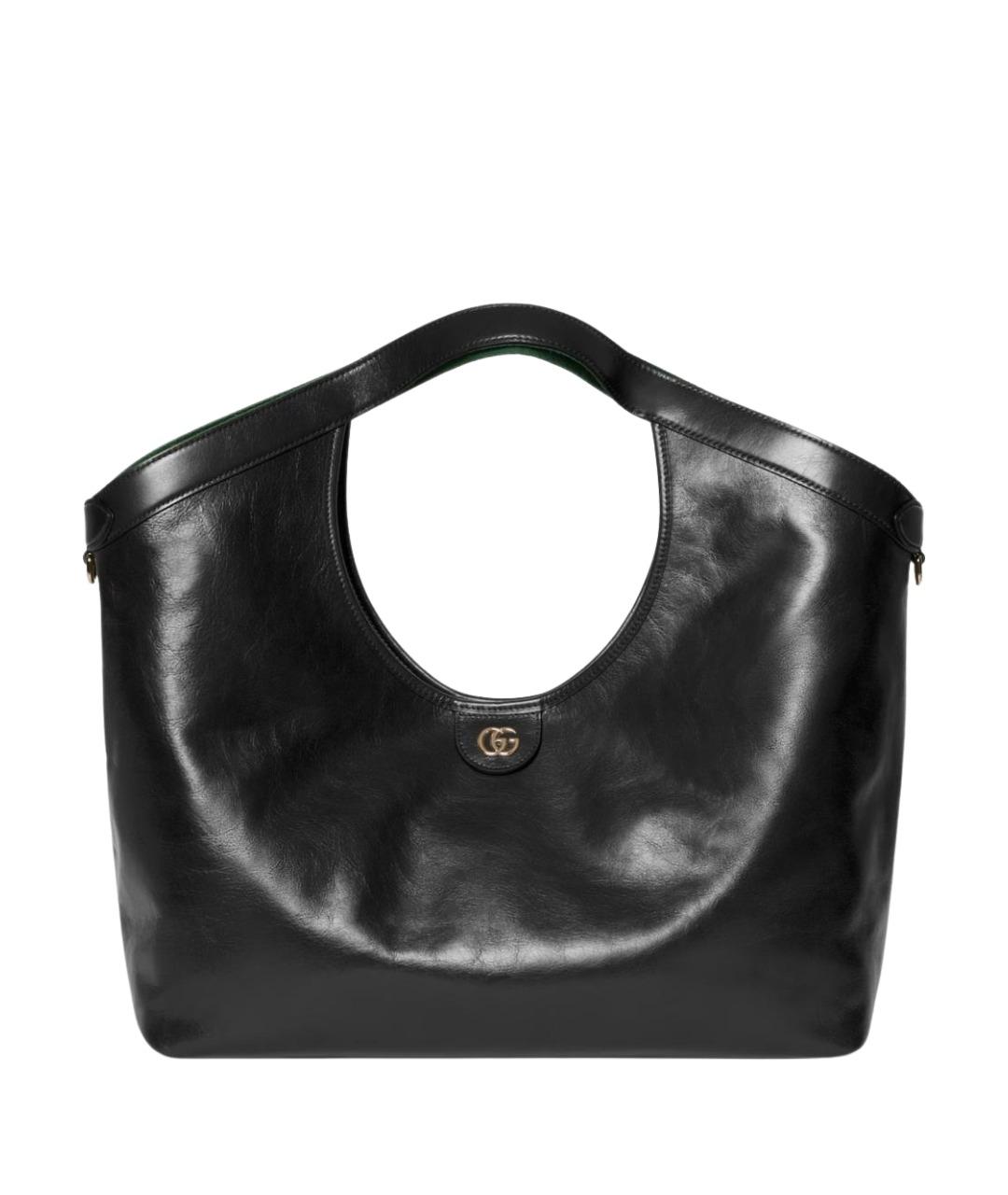 GUCCI Черная кожаная сумка тоут, фото 1