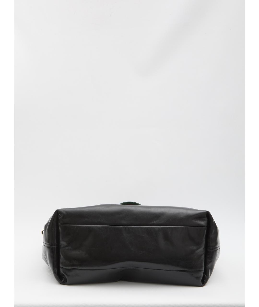 GUCCI Черная кожаная сумка тоут, фото 4