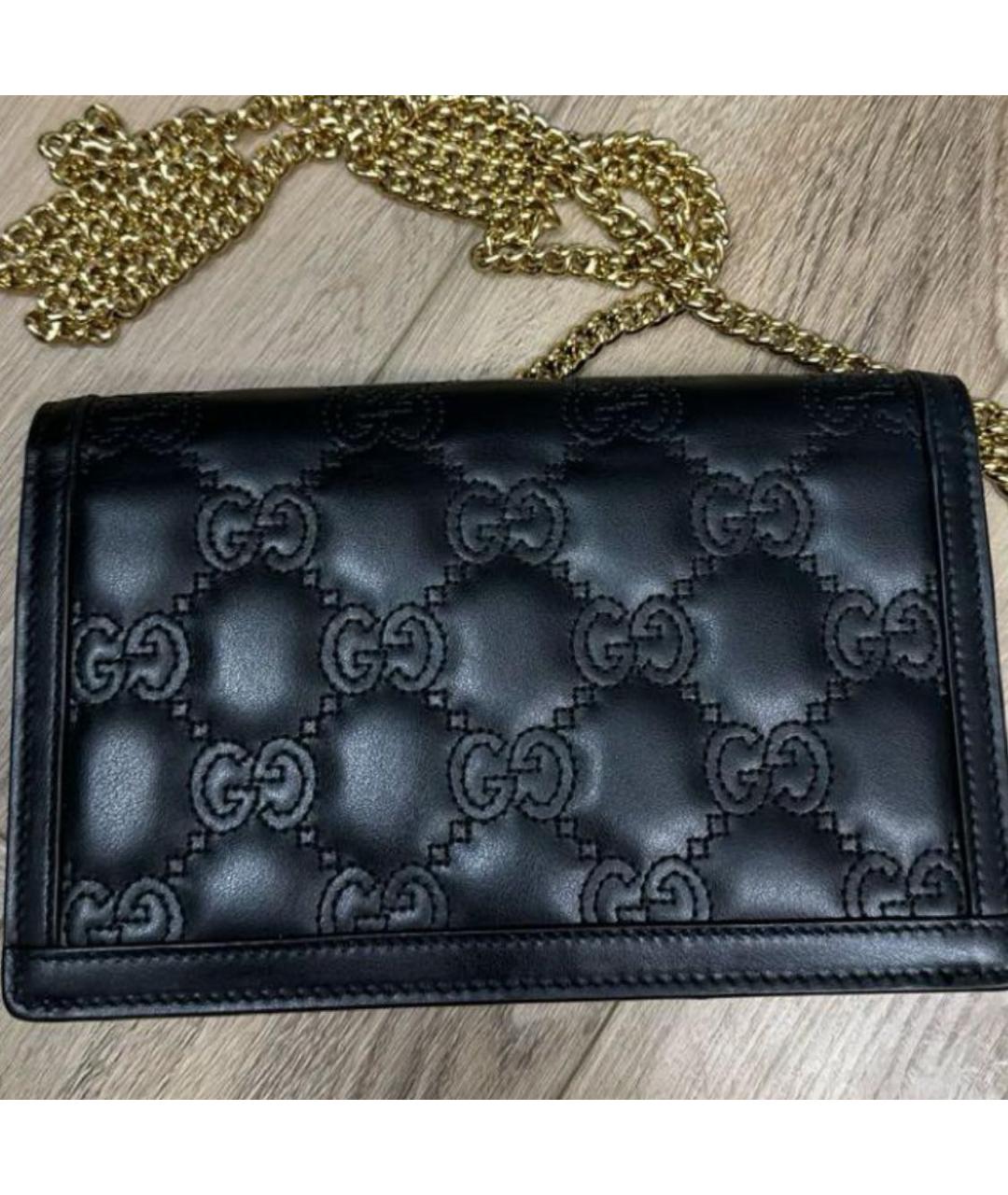 GUCCI Черная кожаная сумка через плечо, фото 3