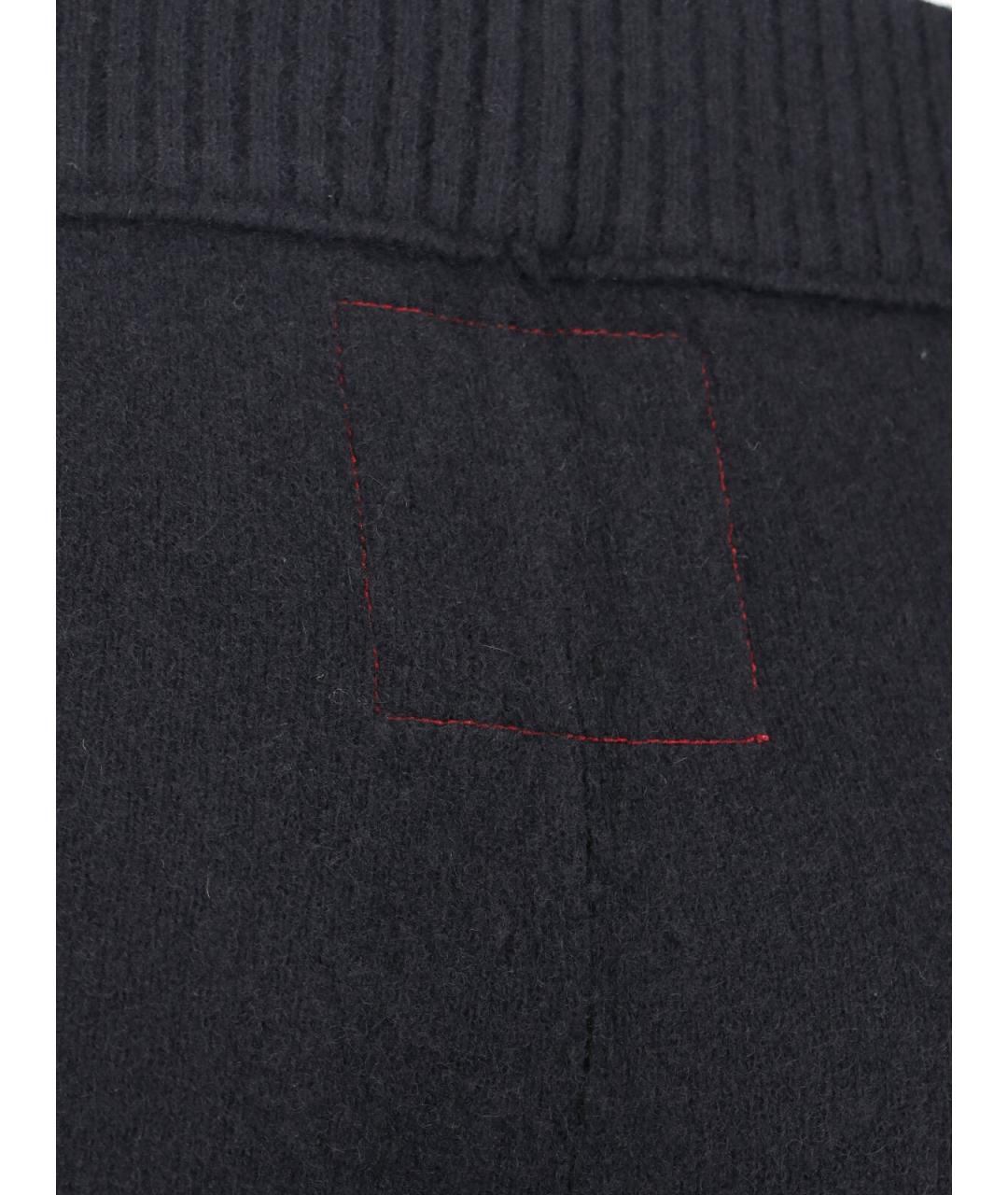 UMA WANG Черные кашемировые прямые брюки, фото 5
