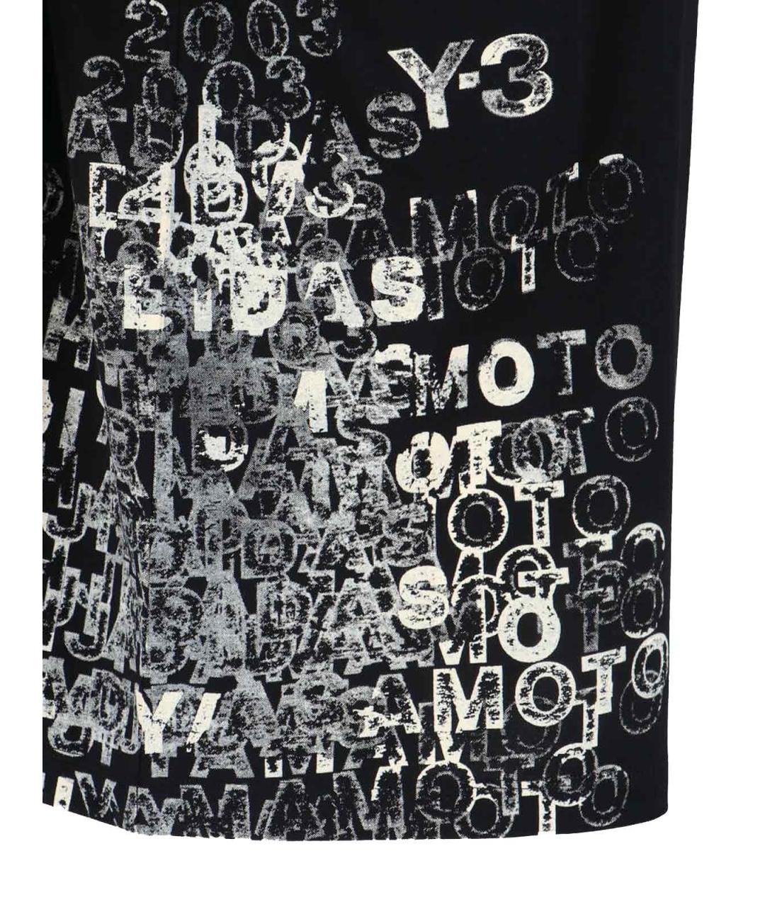 Y-3 Черная хлопковая футболка, фото 3