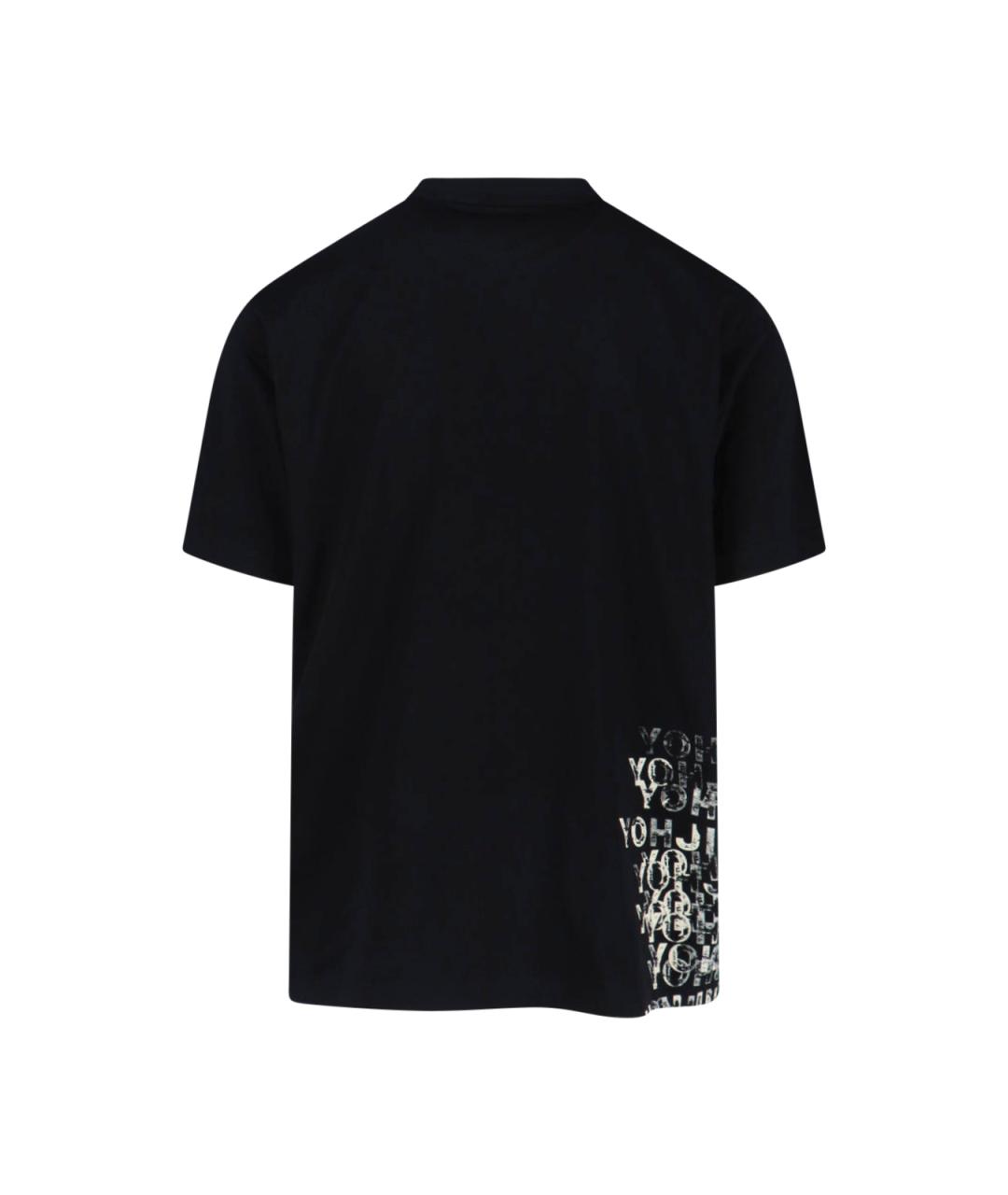Y-3 Черная хлопковая футболка, фото 2