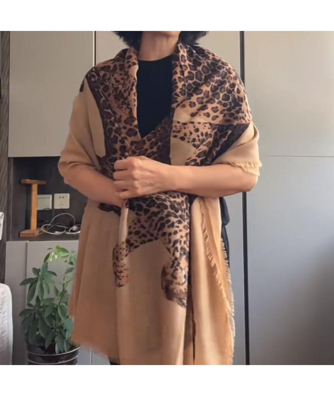 SAINT LAURENT Коричневый платок, фото 2