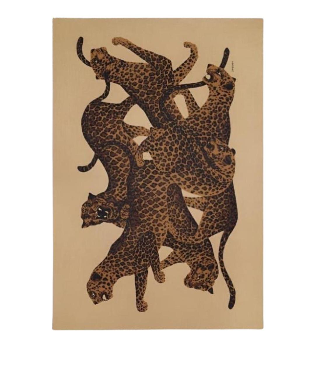 SAINT LAURENT Коричневый платок, фото 1