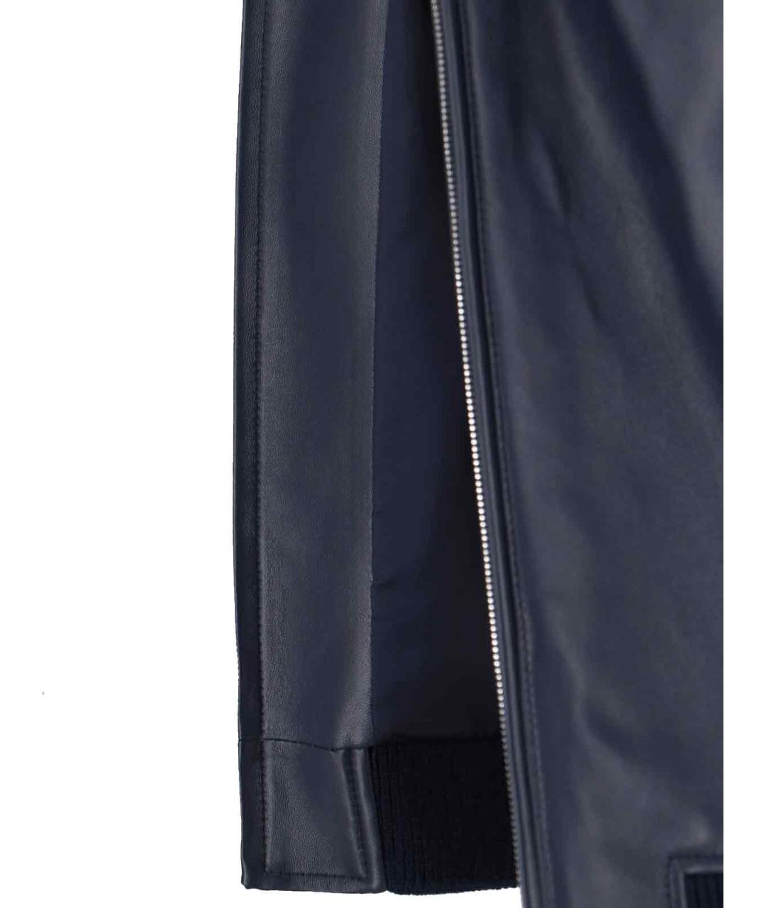 GUCCI Темно-синяя кожаная куртка, фото 5