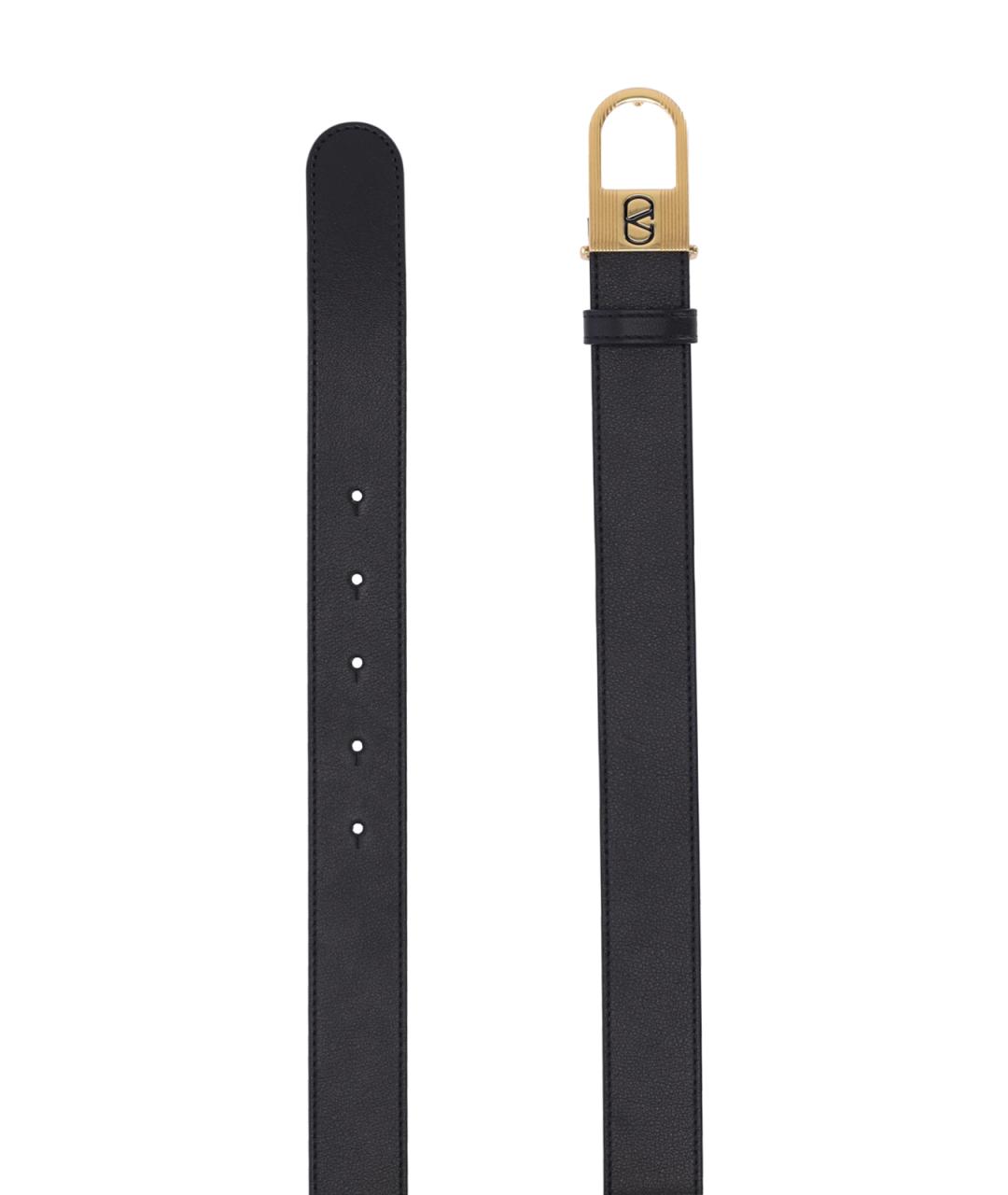 VALENTINO Черный кожаный ремень, фото 2