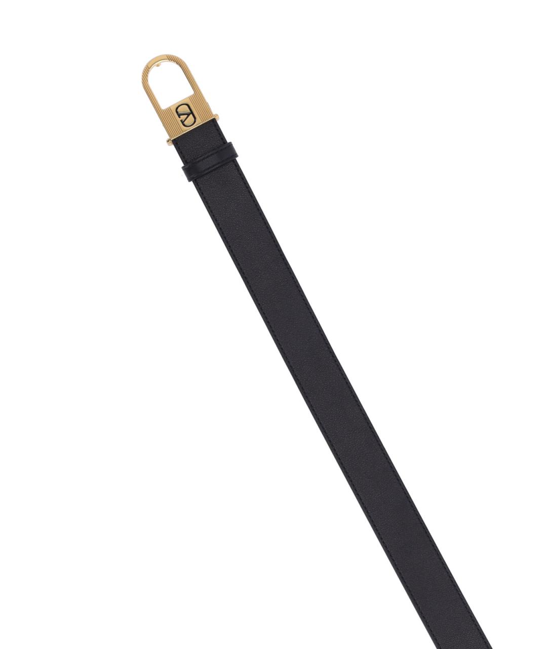 VALENTINO Черный кожаный ремень, фото 3