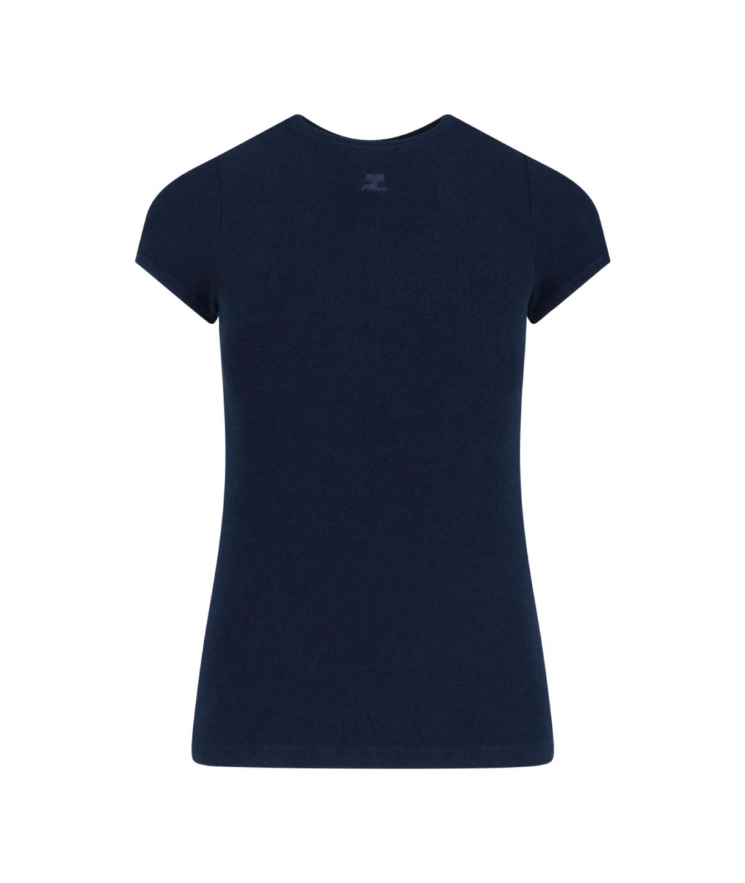 COURREGES Синяя вискозная футболка, фото 1