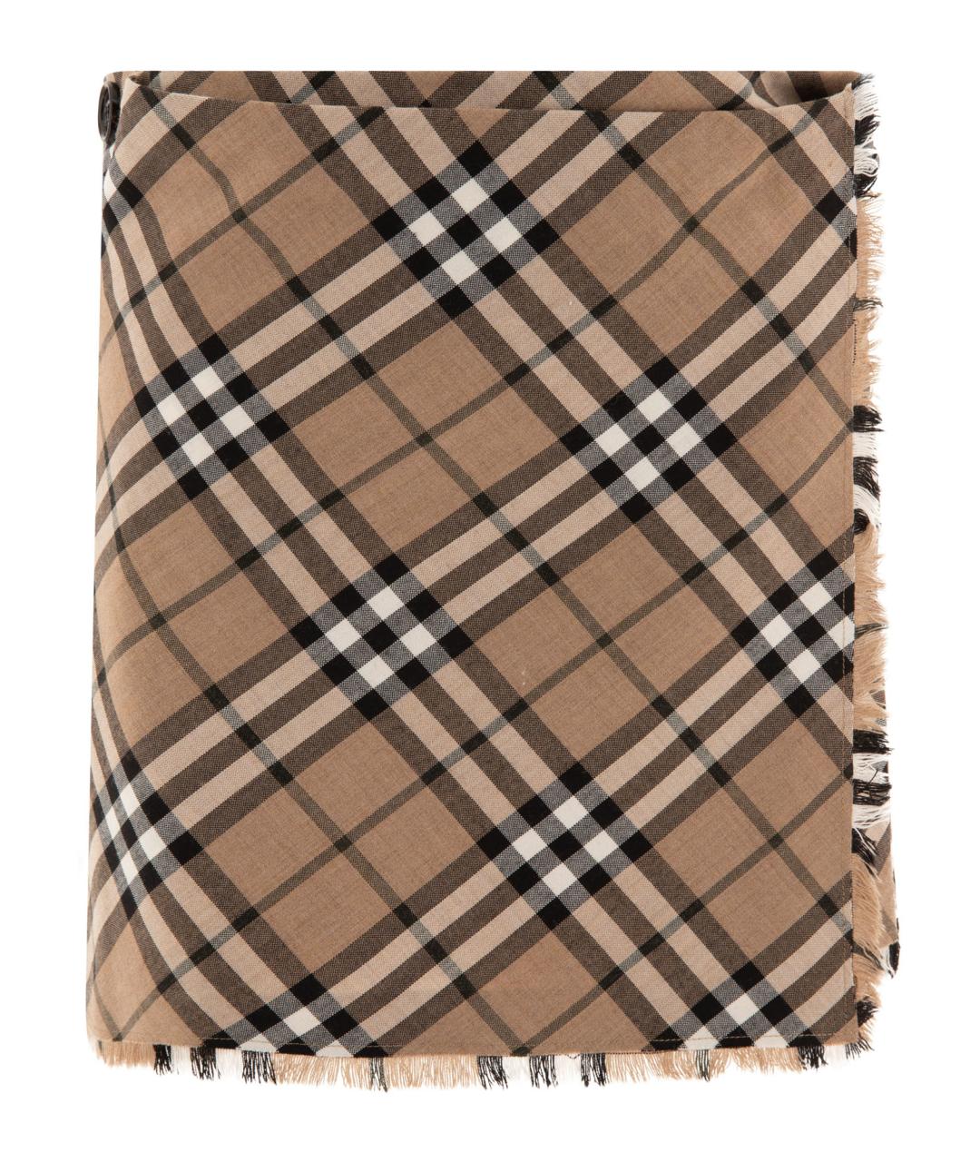 BURBERRY Бежевая юбка мини, фото 1