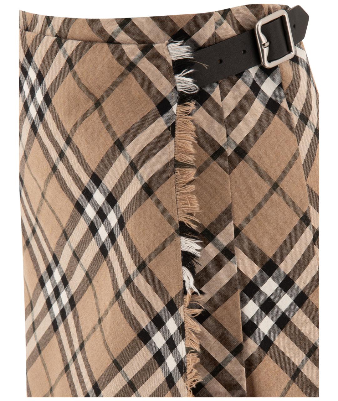 BURBERRY Бежевая юбка мини, фото 4