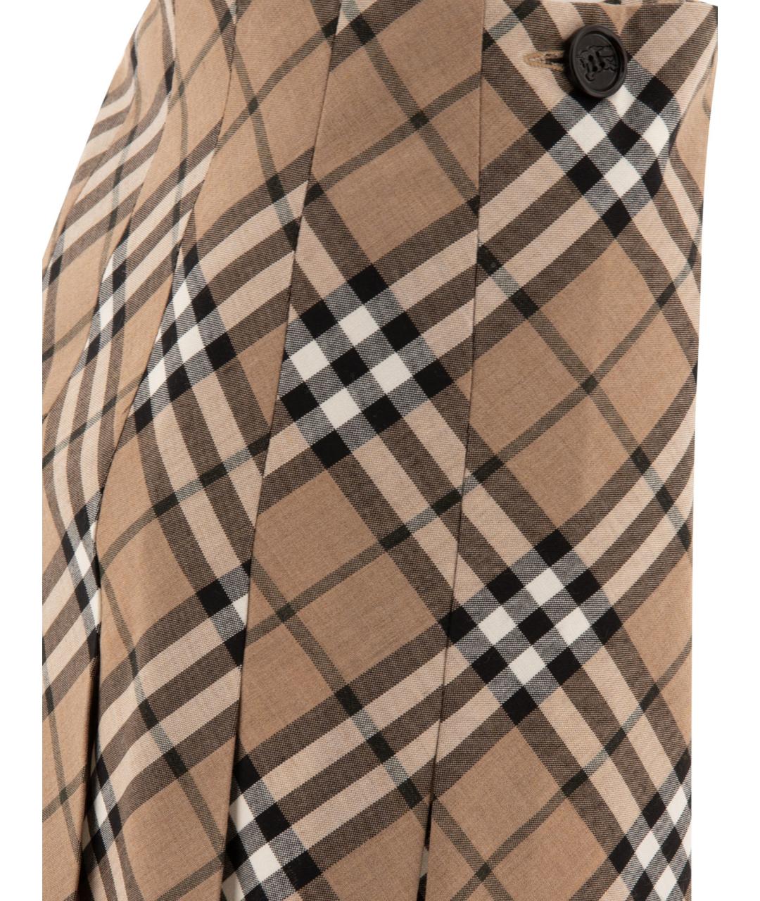 BURBERRY Бежевая юбка мини, фото 3
