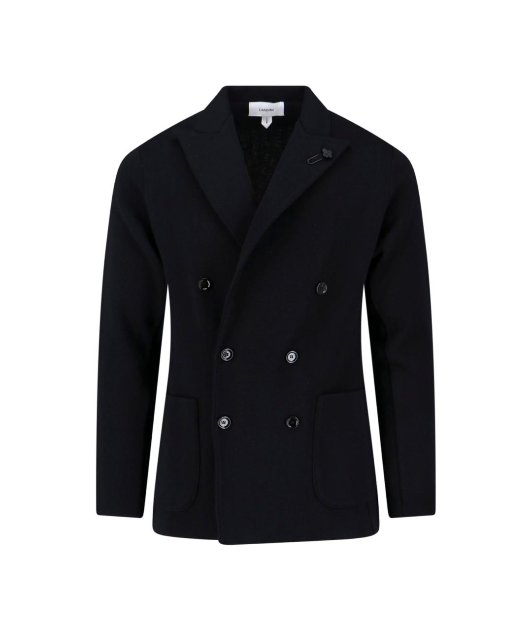 LARDINI Черный шерстяной пиджак, фото 1