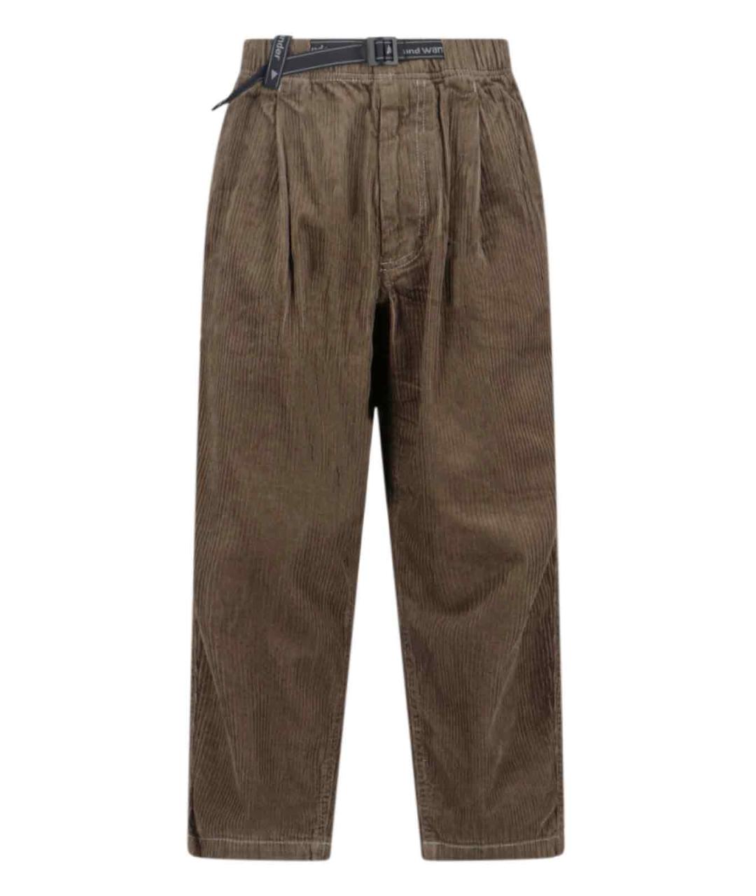 AND WANDER Зеленые хлопковые повседневные брюки, фото 1