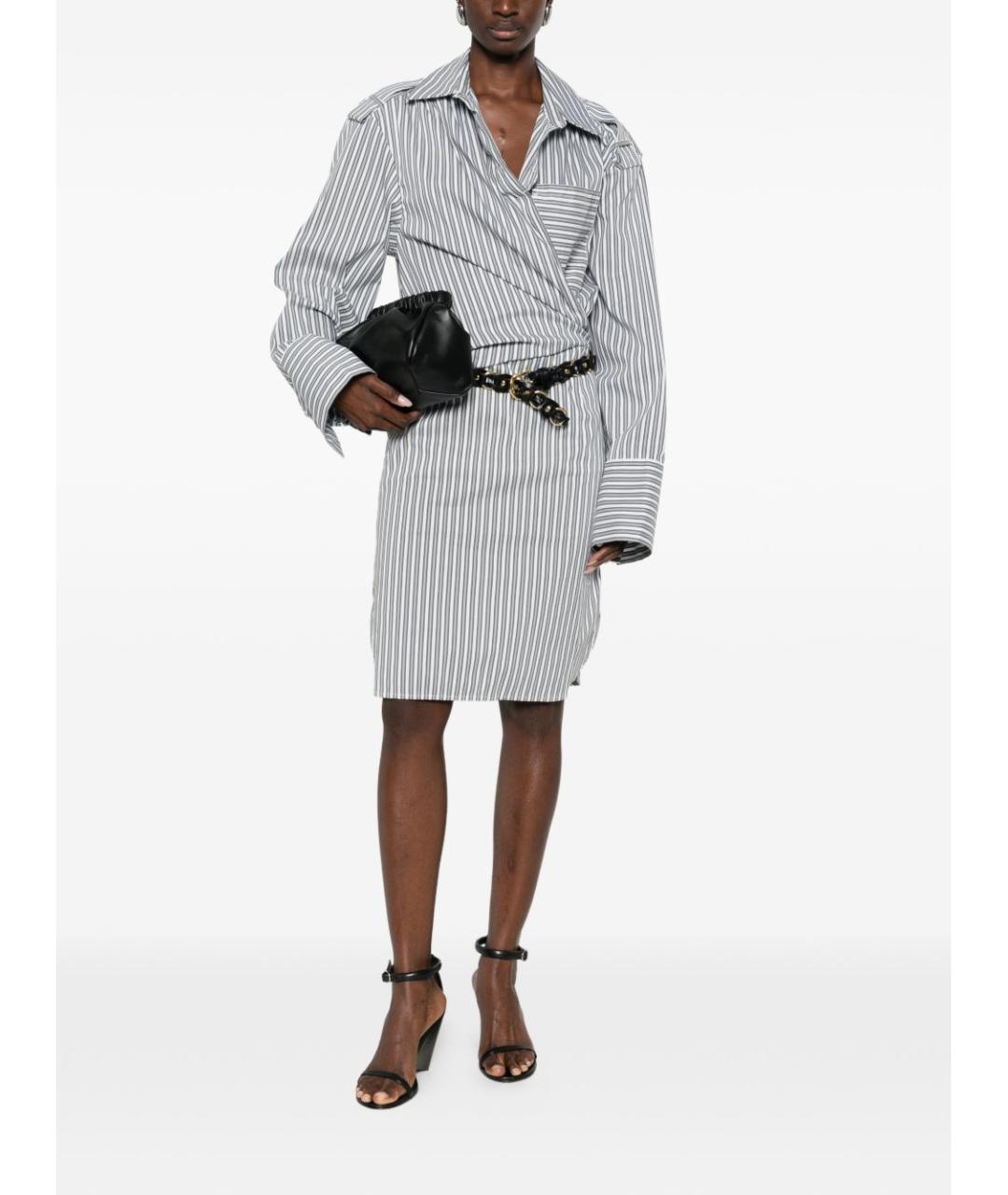 IRO Голубое хлопковое повседневное платье, фото 4