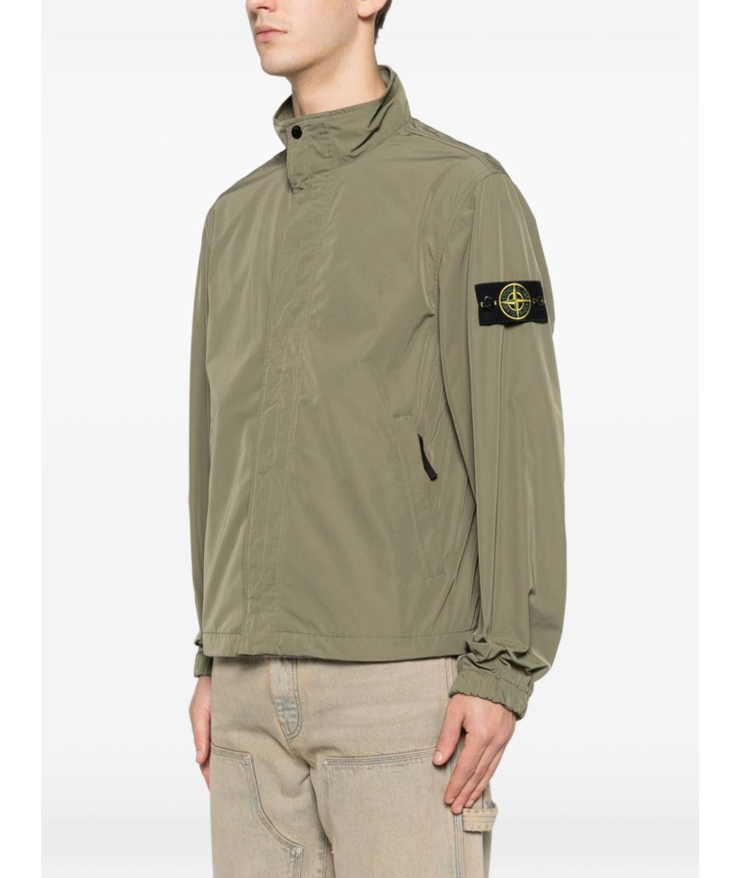 STONE ISLAND Зеленая полиэстеровая куртка, фото 3