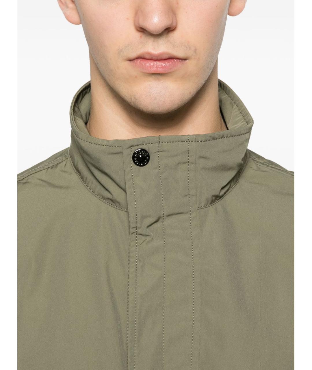 STONE ISLAND Зеленая полиэстеровая куртка, фото 4