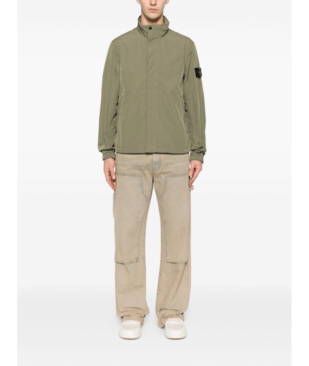 STONE ISLAND Зеленая полиэстеровая куртка, фото 5