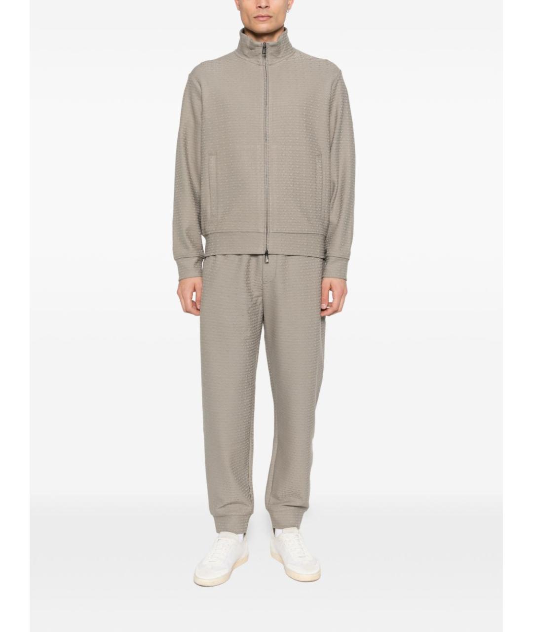 EMPORIO ARMANI Серые хлопковые повседневные брюки, фото 3