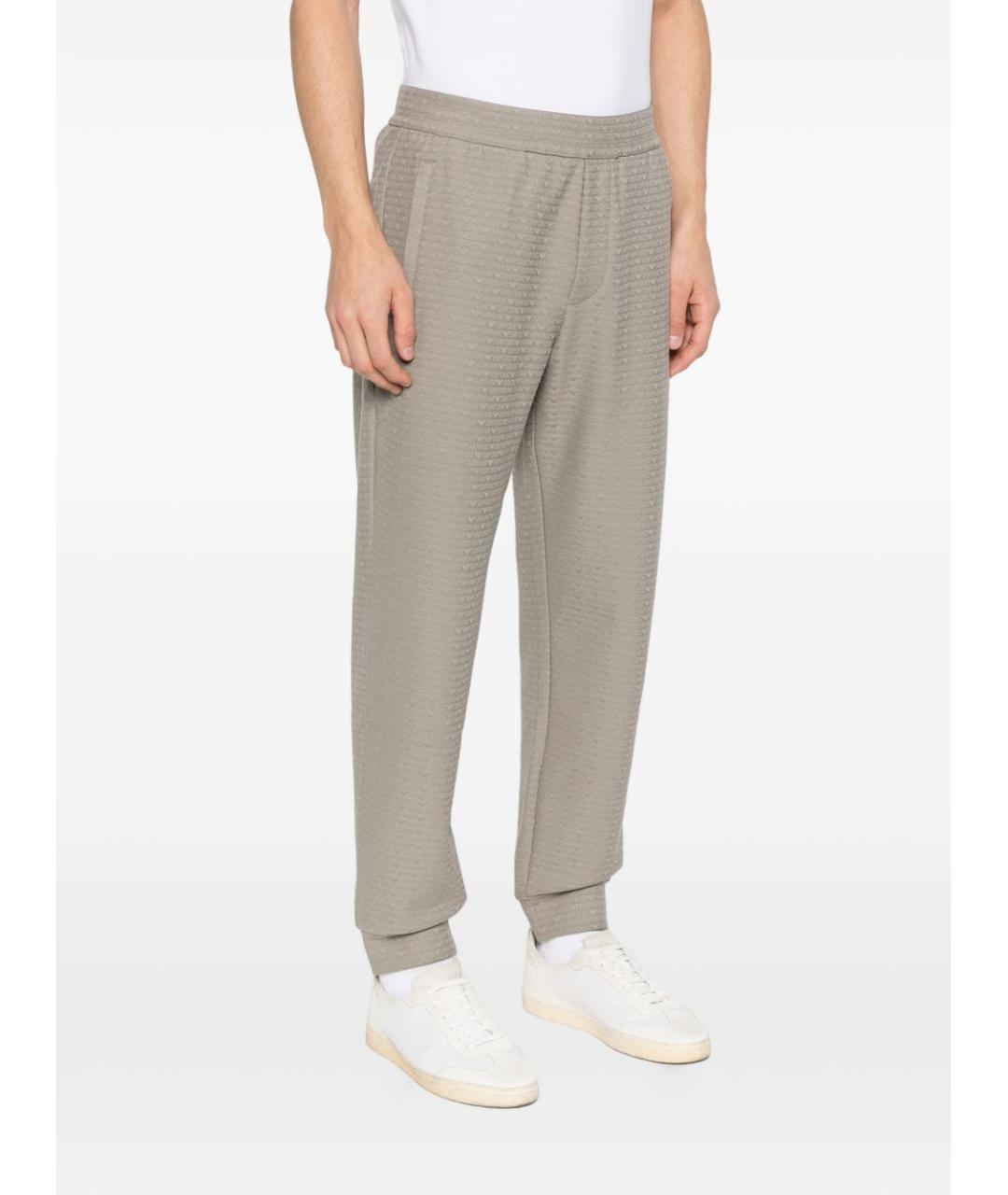 EMPORIO ARMANI Серые хлопковые повседневные брюки, фото 4