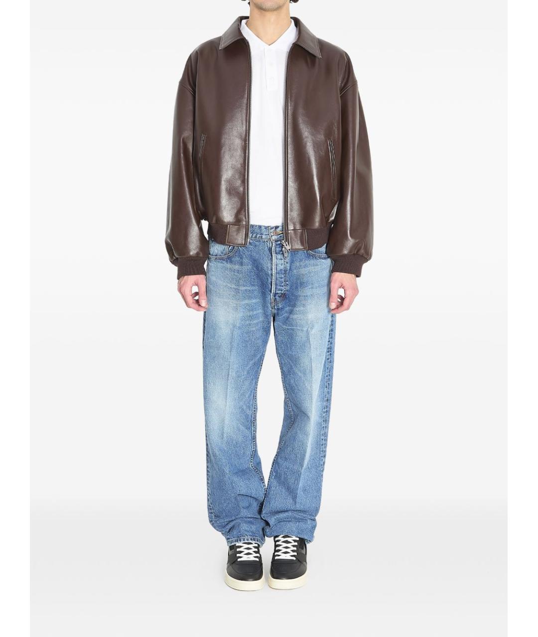 CELINE Коричневая кожаная куртка, фото 3