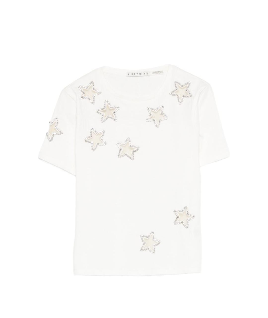 ALICE+OLIVIA Белая хлопковая футболка, фото 1