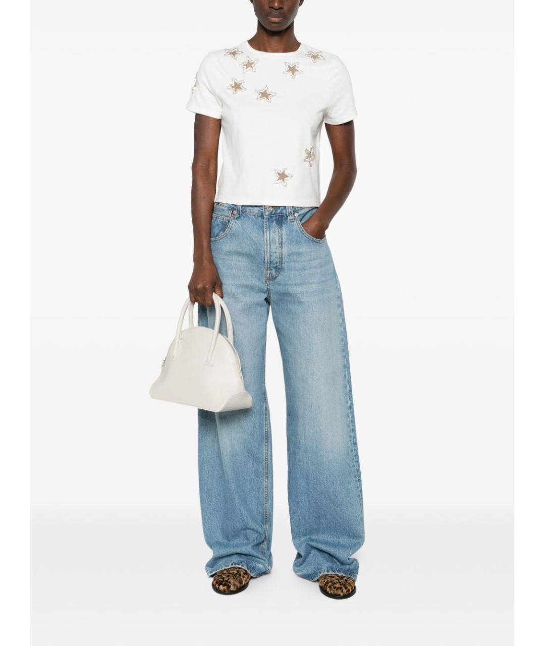 ALICE+OLIVIA Белая хлопковая футболка, фото 3