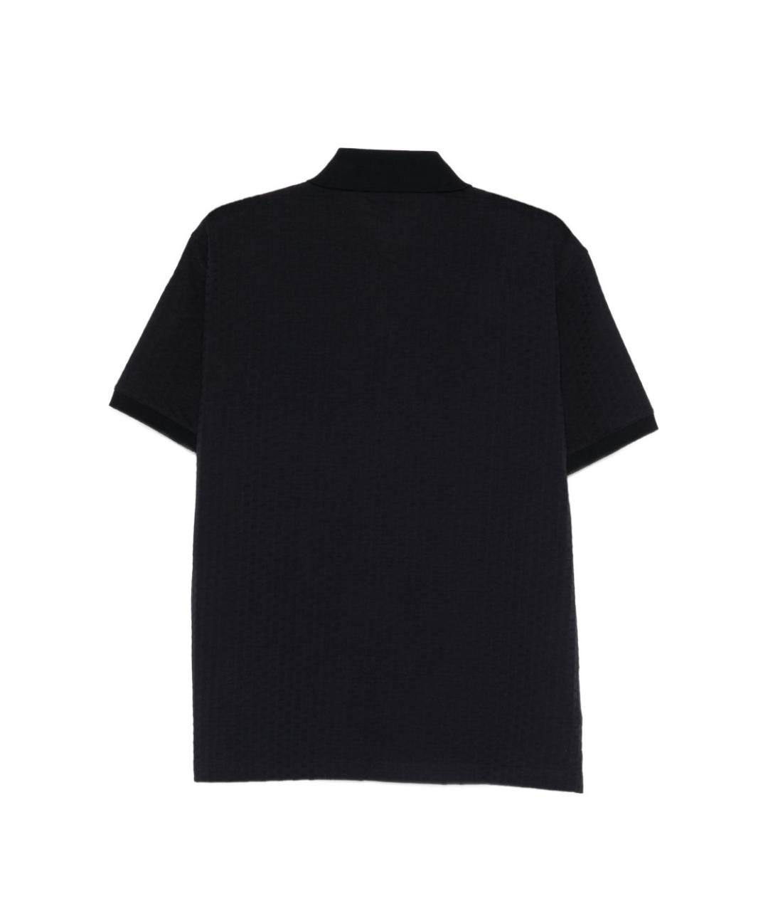 EMPORIO ARMANI Синее хлопковое поло с коротким рукавом, фото 3