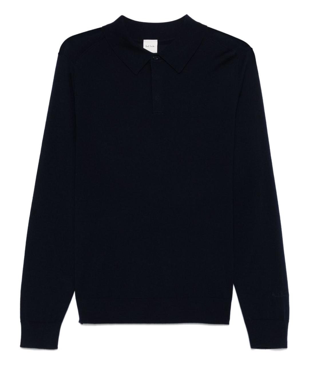 PAUL SMITH Синее поло с длинным рукавом, фото 1