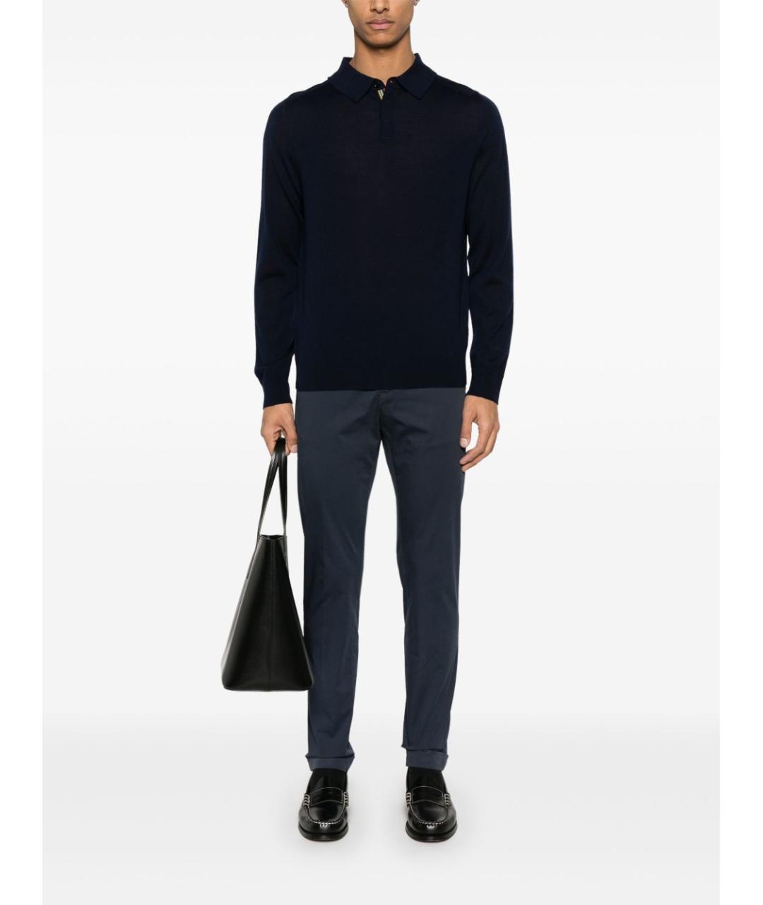 PAUL SMITH Синее поло с длинным рукавом, фото 3