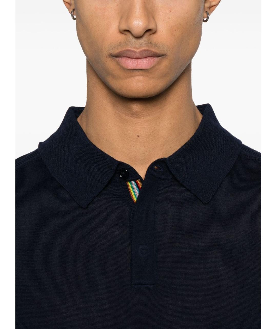 PAUL SMITH Синее поло с длинным рукавом, фото 2