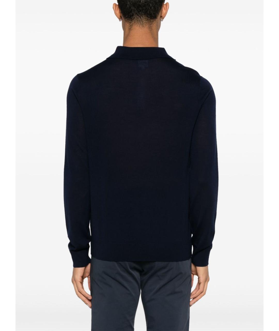 PAUL SMITH Синее поло с длинным рукавом, фото 4