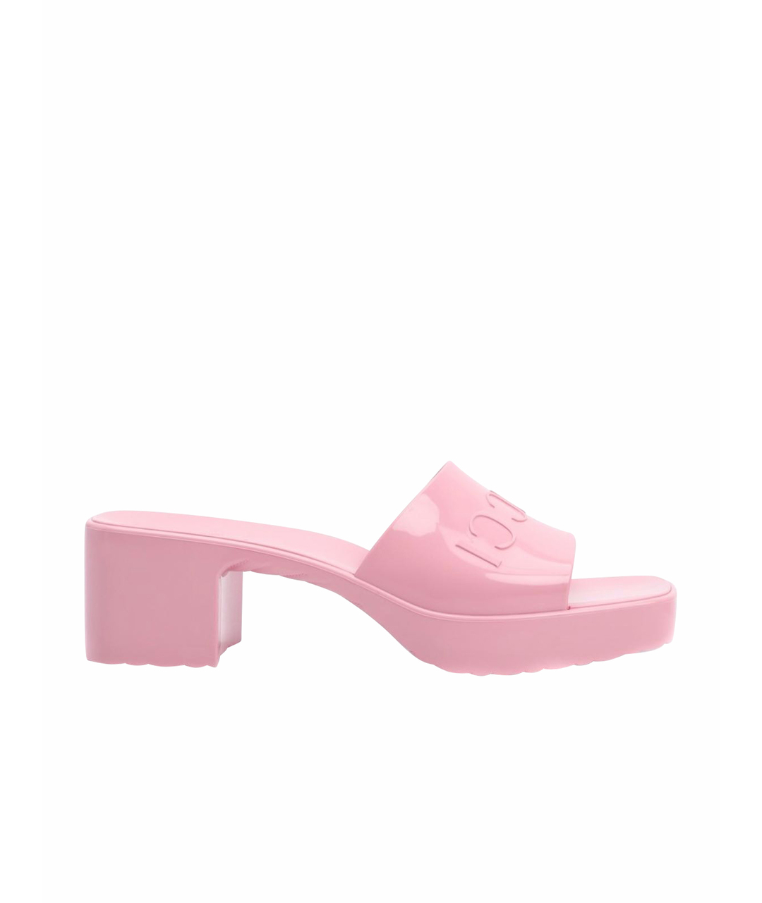 GUCCI Розовые резиновые шлепанцы, фото 1