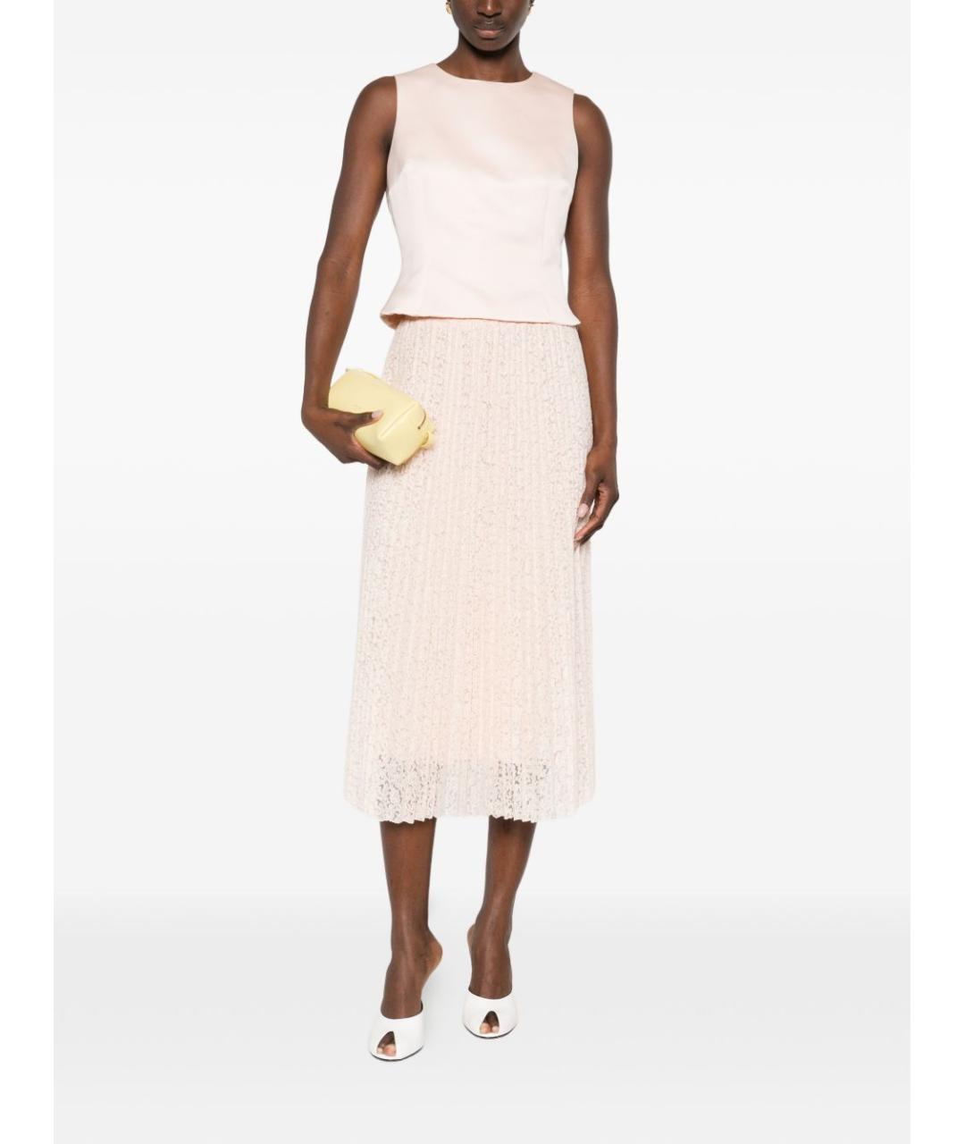 ERMANNO SCERVINO Бежевая полиэстеровая юбка миди, фото 4