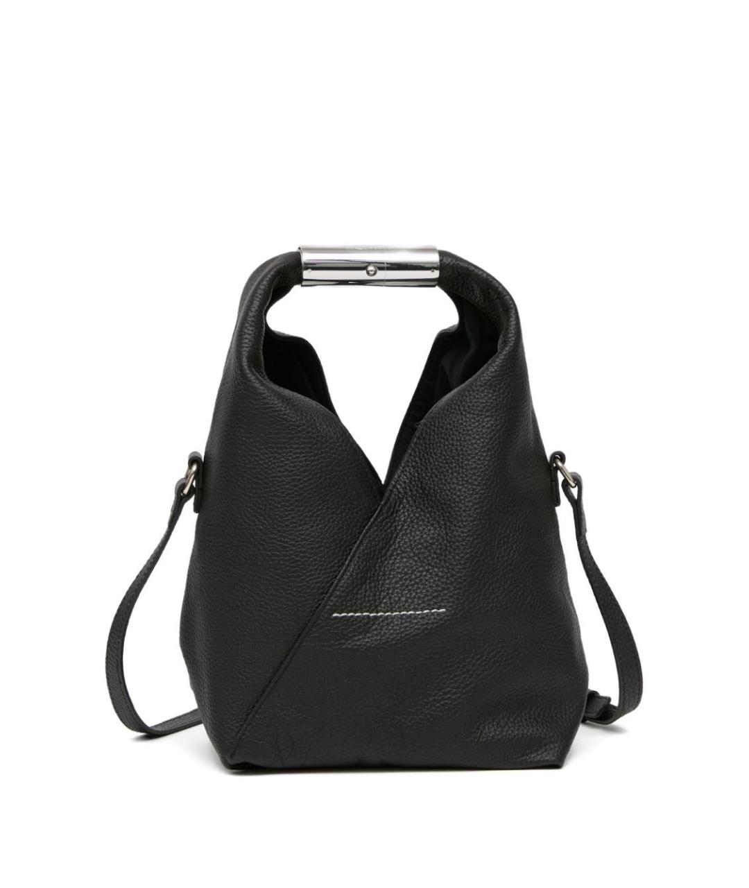 MM6 MAISON MARGIELA Черная кожаная сумка с короткими ручками, фото 3