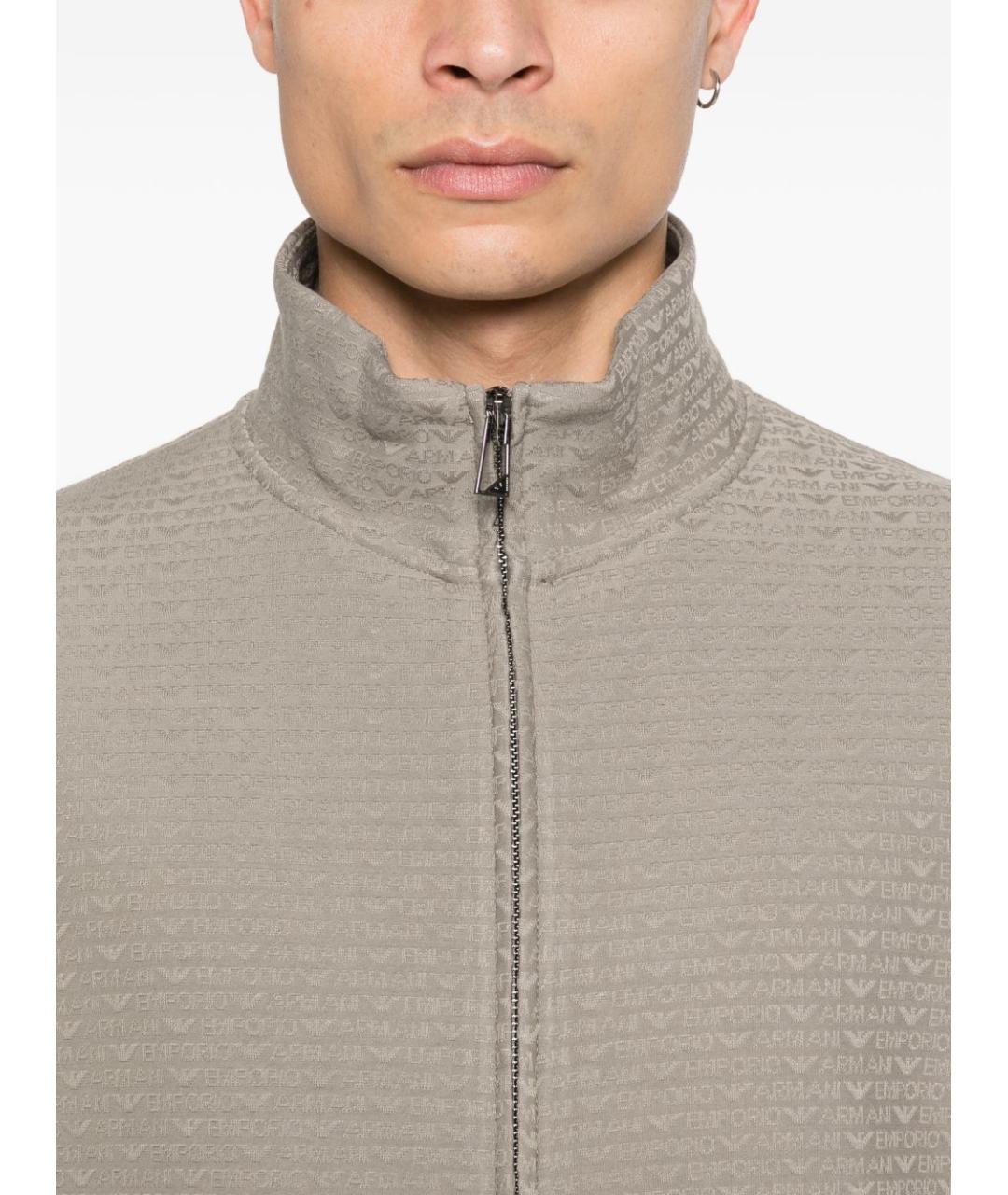 EMPORIO ARMANI Серый хлопковый джемпер / свитер, фото 2