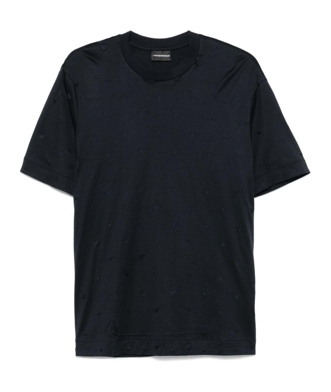 EMPORIO ARMANI Синяя хлопковая футболка, фото 1