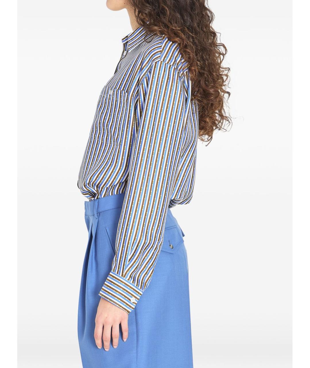 CELINE Синяя шелковая рубашка, фото 5