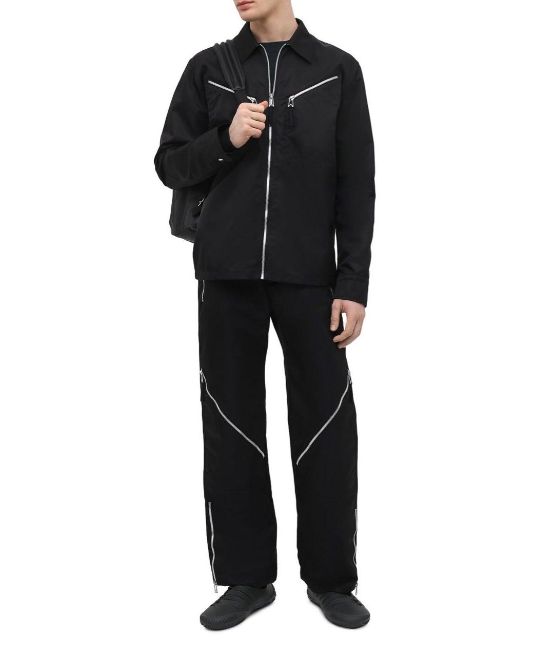 BOTTEGA VENETA Черные полиамидовые повседневные брюки, фото 6