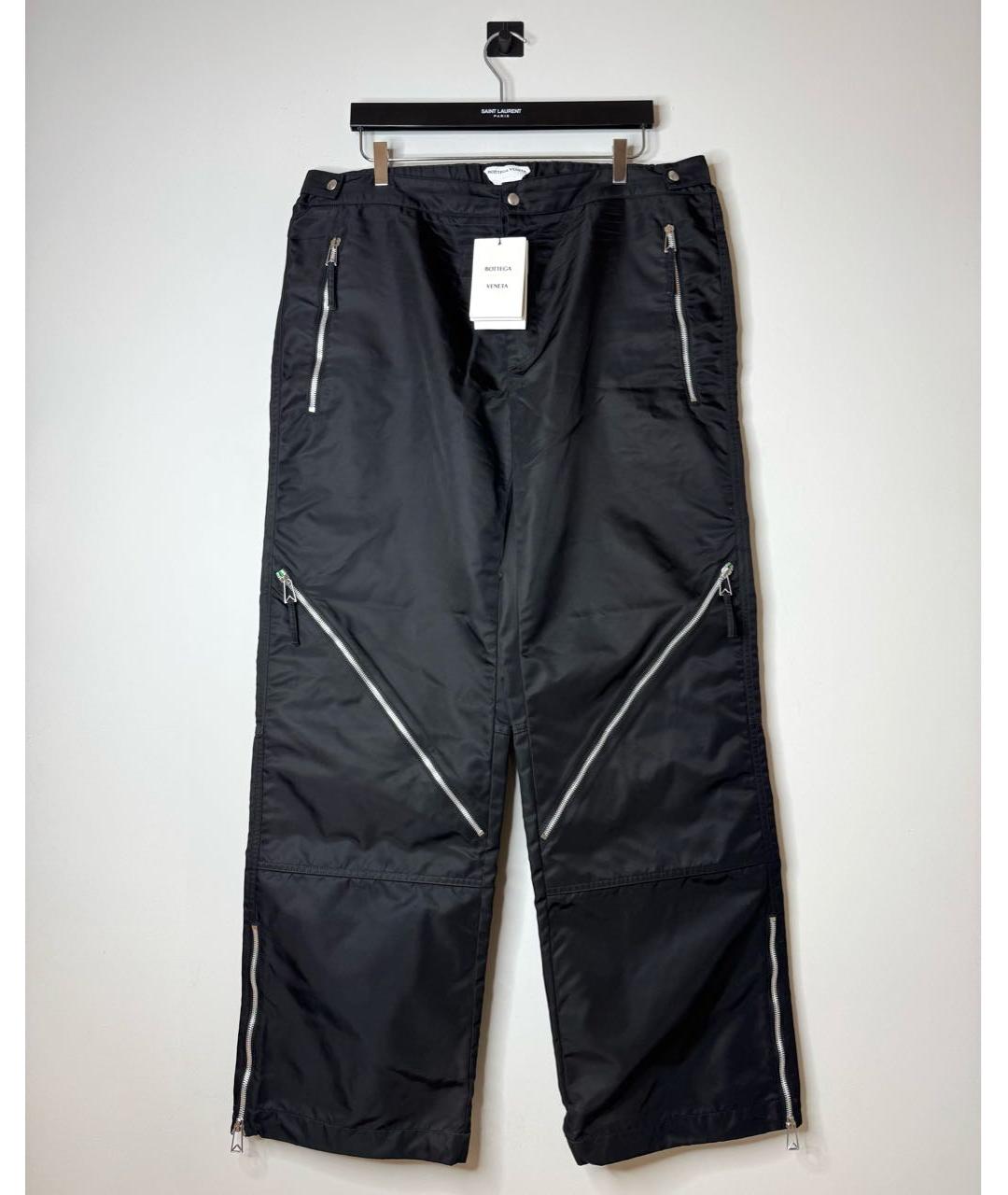 BOTTEGA VENETA Черные полиамидовые повседневные брюки, фото 2