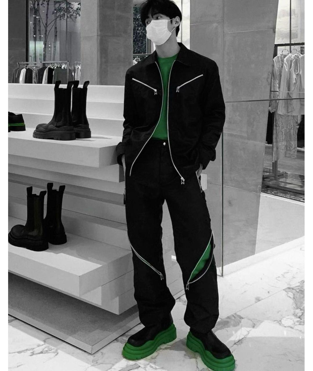 BOTTEGA VENETA Черные полиамидовые повседневные брюки, фото 8