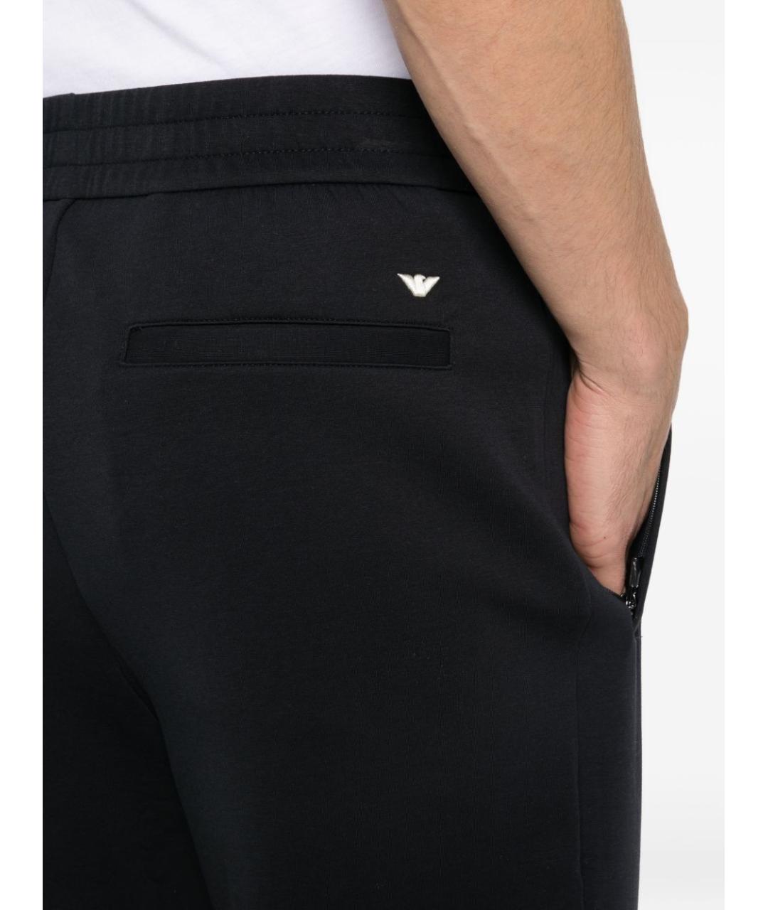 EMPORIO ARMANI Синие хлопковые повседневные брюки, фото 3