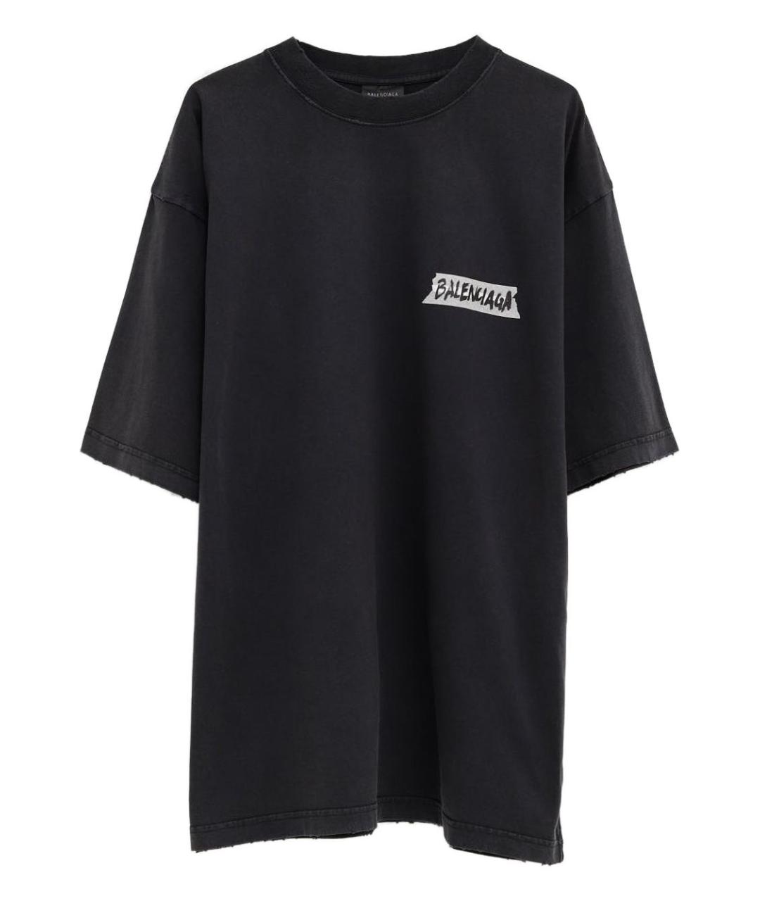 BALENCIAGA Черная хлопковая футболка, фото 1