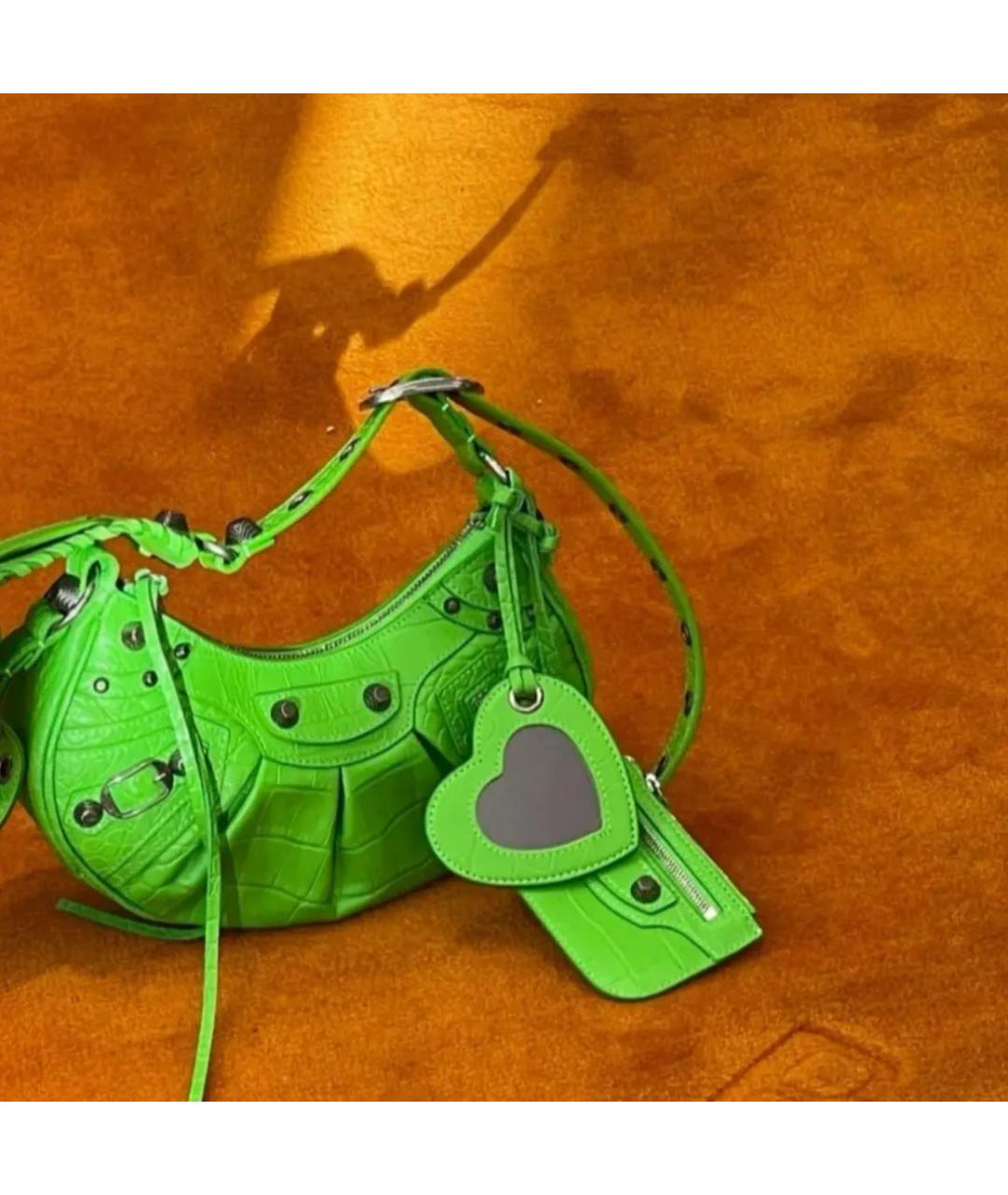 BALENCIAGA Салатовая кожаная сумка через плечо, фото 4