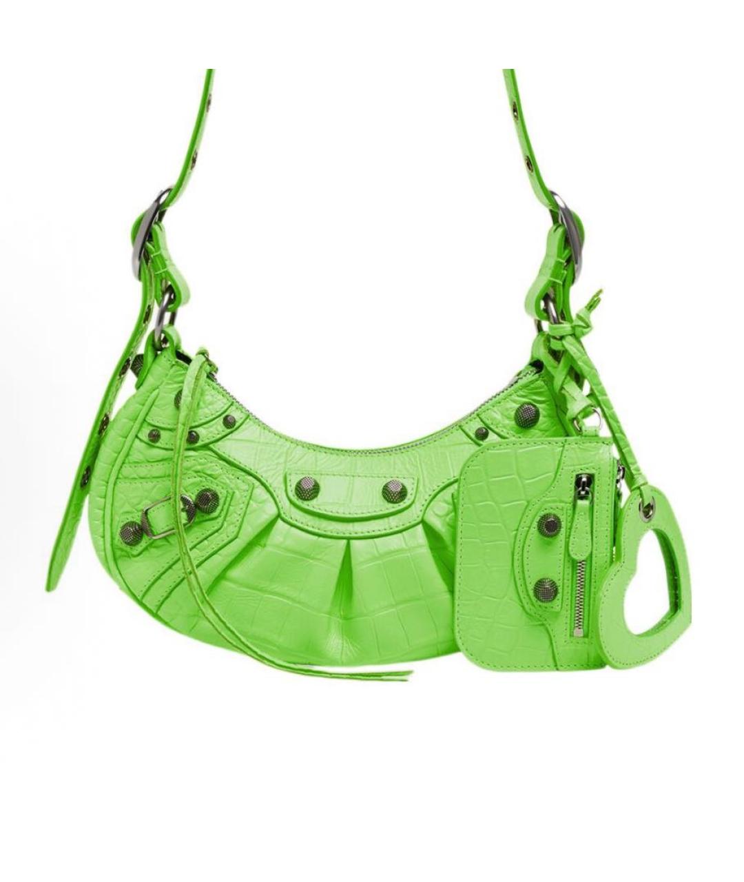 BALENCIAGA Салатовая кожаная сумка через плечо, фото 2