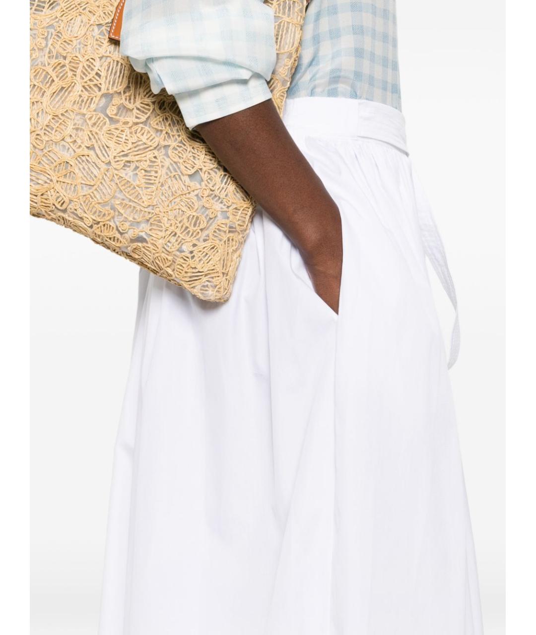 ERMANNO SCERVINO Белая хлопковая юбка миди, фото 2