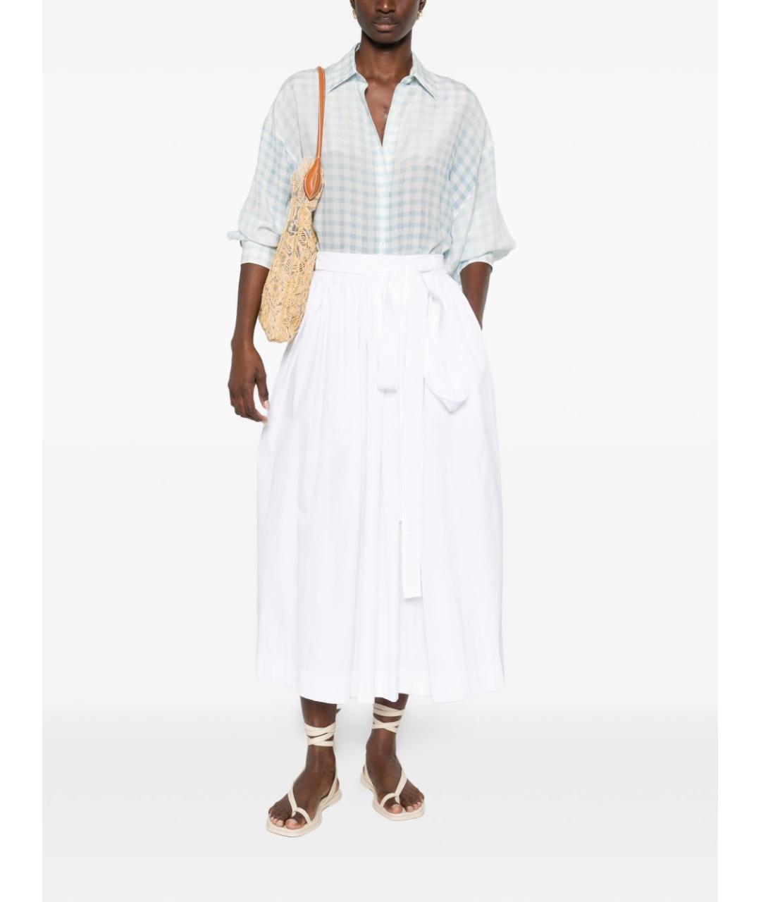 ERMANNO SCERVINO Белая хлопковая юбка миди, фото 4
