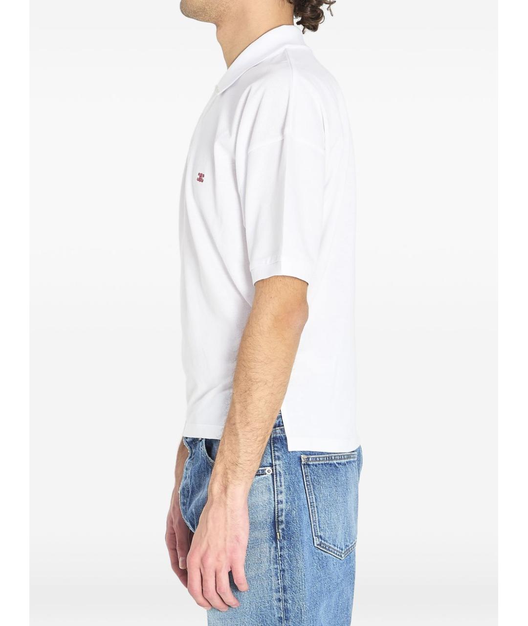 CELINE Белое хлопковое поло с коротким рукавом, фото 3