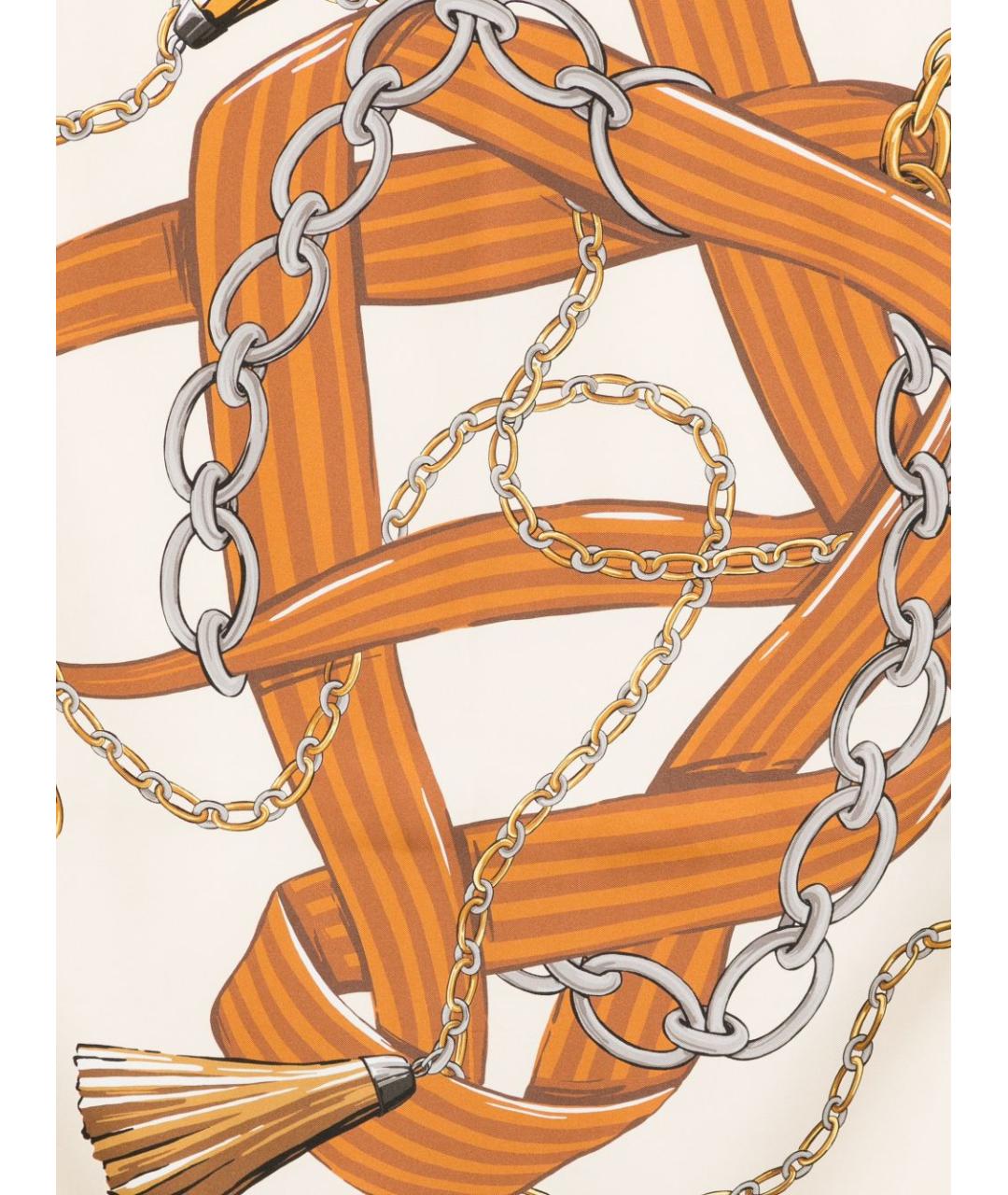 CELINE Коричневый шелковый шарф, фото 2