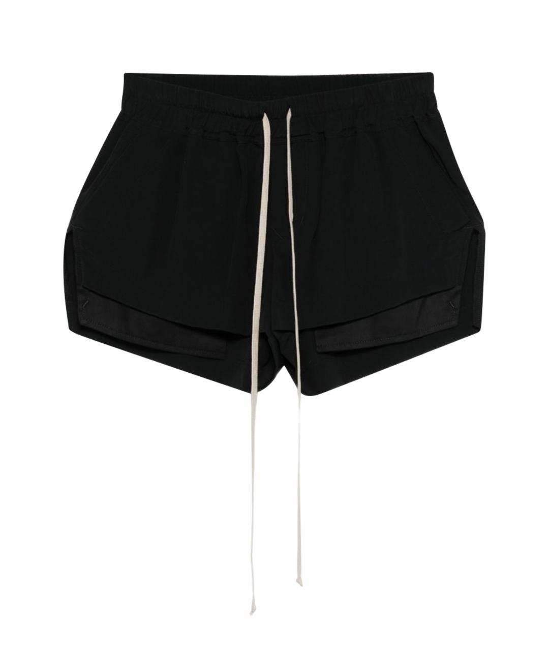 RICK OWENS Черные шелковые шорты, фото 1