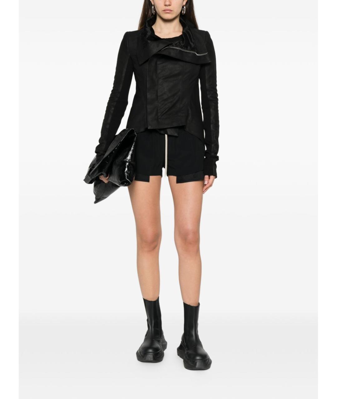 RICK OWENS Черные шелковые шорты, фото 3